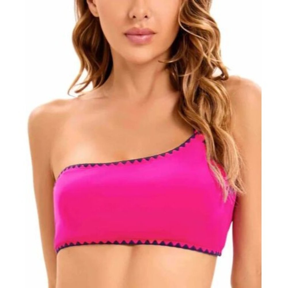 Lucky Brand Spring Romantic Shell Stitch One Shoulder Bikini Top Medium nwt